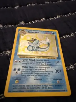 Pokemon TCG Vaporeon Holo Rare Card Jungle Set, MP Moderately Played, 12/64 - Image 2