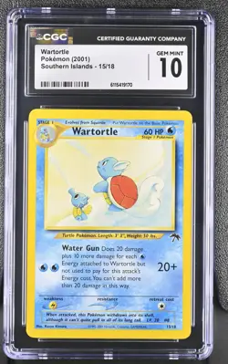 CGC 10 GEM MINT Wartortle 2001 Southern Islands 15/18 Pokemon Card - Image 1