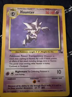 Pokemon TCG Haunter Fossil Unlimited Rare Holo Card 6/62 MP/LP Condition - Image 1