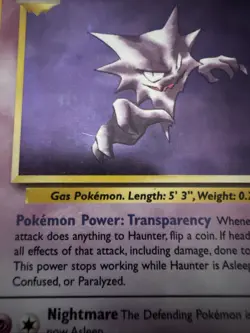 Pokemon TCG Haunter Fossil Unlimited Rare Holo Card 6/62 MP/LP Condition - Image 2