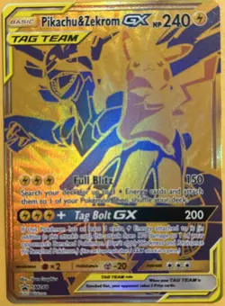 Pokemon TCG Sun & Moon Pikachu & Zekrom GX SM248 Black Star Promo Card 2019 LP - Image 1