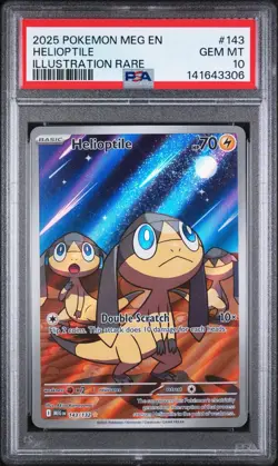 2025 POKEMON MEG EN-MEGA EVOLUTION #143 HELIOPTILE ILLUSTRATION RARE PSA 10 - Image 1