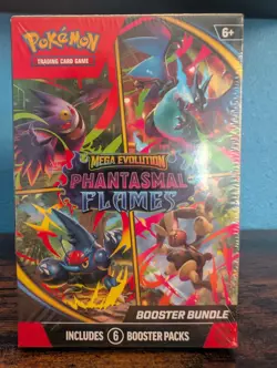 Pokemon TCG Phantasmal Flames Booster Bundle ME02 Factory Sealed 6 Packs New - Image 1