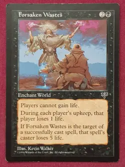 Magic The Gathering MIRAGE FORSAKEN WASTES black card MTG - Image 1