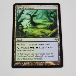 MTG Flooded Grove Eventide EVE #177 Regular Rare NM Land Card Forrest Island - Image 1
