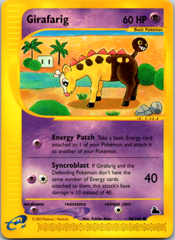2003 GIRAFARIG 58/144 -SKYRIDGE (e- Reader) POKEMON Regular Card - NM/M - Image 1