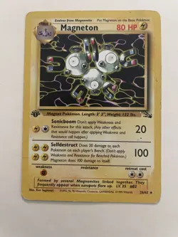 💥 Magneton 1st Edition Fossil Rare Non Holo Foil Pokemon 1999 Vintage # 26/62 - Image 1