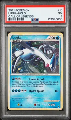 2011 POKEMON CALL OF LEGENDS LUGIA #15 HOLO PSA 7 NM #113346630 - Image 1