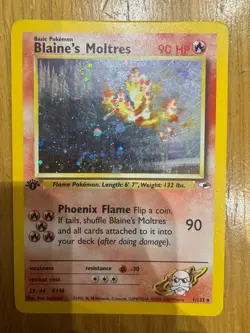 Pokemon Blaine's Moltres Gym Heroes 1st Edition Holo Rare LP/NM - Image 1