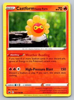 Pokemon Regular Castform Sunny Form 022/198 - Image 1