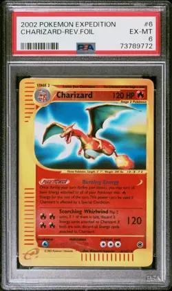 PSA 6 EX-MT Charizard Reverse Holo Expedition 2002 Pokemon Card 40/165 - Image 1