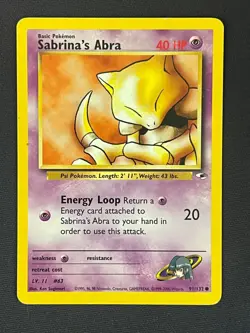 SABRINA'S ABRA - 91/132 - Gym Heroes - Pokemon Card - MP/HP - Image 1