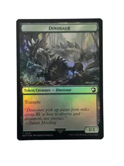 MTG Treasure 0002 Dinosaur 0001 Token Foil REX NM - Image 1
