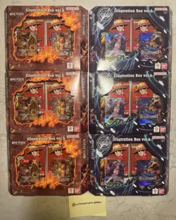 One Piece Card Game Illustration Box Vol.5 x3 & Vol.6 x3 - LOT OF 6 - NEW/SEALED - Image 1