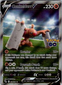 Conkeldurr V - 074/078 - Pokemon Go Sword & Shield Alternate Holo Rare Card NM - Image 1