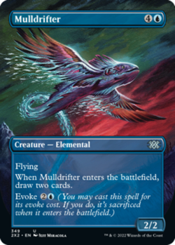 1 x Mulldrifter - Foil - Borderless - Double Masters 2022 - Light Play - MTG - Image 1