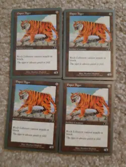 MTG 4 x Paper Tiger - Unglued - Image 1