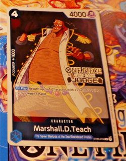 One Piece Card Game Carte Holo Judge Marshall.D. Teach ST03-014 English Mint - Image 1