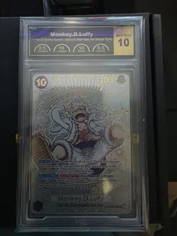 ONE PIECE OP 11 ENGLISH MONKEY D LUFFY 3RD ANNIVERSARY GOLD GEM MINT 10 OP05-119 - Image 1