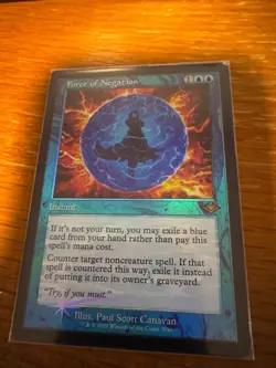 1x Force of Negation Retro Frame Foil Etched Modern Horizons MTG 9/40 LP x1 - Image 1