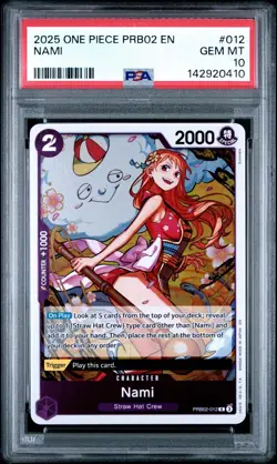 PSA 10 One Piece Card Nami PRB02-012 R The Best Vol 2 2025 Foil - Image 1