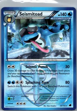 Seismitoad (Team Plasma) 26/116 Non Holo Plasma Freeze - Pokemon Card - NM - Image 1
