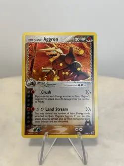 Pokemon TCG Team Magma's Aggron Holo Rare Card 7/95 Team Magma vs Team Aqua - Image 1