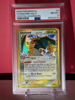 PSA 8 Crystal Guardians Charizard Delta Species Holographic Pokemon Card 4/100 - Image 1