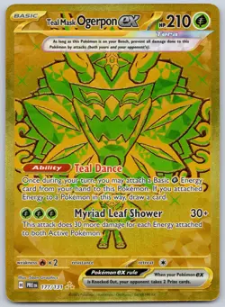 Teal Mask Ogerpon ex 177/131 (NM) SV Prismatic Evolutions Hyper Rare Pokemon TCG - Image 1