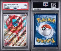 2025 POKEMON MEP EN-ME BLACK STAR PROMO #010 RIOLU MEG ETB-MEGA LUCARIO PSA 9 - Image 3