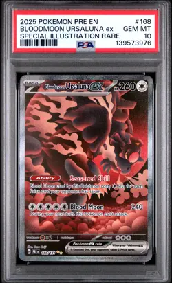 2025 Pokemon Prismatic Evolutions Bloodmoon Ursaluna ex #168 PSA 10 - Image 3