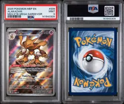 2025 POKEMON MEP EN-ME BLACK STAR PROMO #009 ALAKAZAM MEG ETB-MEGA GARDEVOIR PSA - Image 3