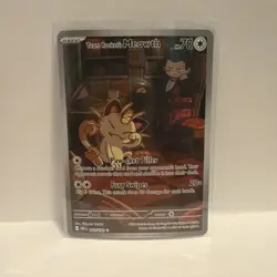 Pokemon TCG Destined Rivals Team Rockets Meowth Card 203/182 Near Mint Condition - Image 1