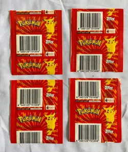 Lot 4x Sealed 1999 Topps Merlin Pokemon Stickers Pack Series 1 Ash & Pikachu 6/P - Image 2