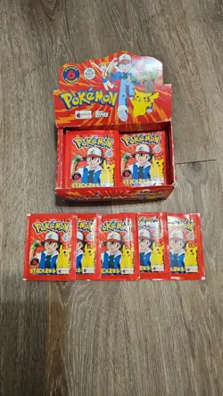 6x 1999 Topps Merlin Pokemon Stickers Series 1 Factory Sealed Booster Pack - Image 4