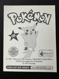 CHARIZARD # 180 POKEMON MERLIN SERIES 1 STICKER (1999) NEAR MINT - Image 2