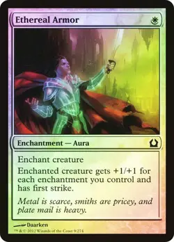 Return to Ravnica MTG FOIL Ethereal Armor Magic - Image 1