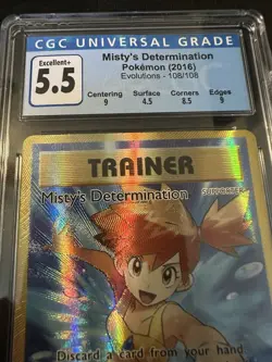 Pokemon TCG 2016 XY Evolutions Misty's Determination Full Art 108/108 CGC 5.5 - Image 2