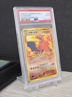 Pokemon Card TCG 2000 Japanese Neo 2 Charizard #006 Promo Reverse Foil PSA 4 - Image 1