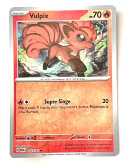 Vulpix 037/165 Reverse Holo Common - Scarlet & Violet 151 Pokemon - Near Mint NM - Image 1