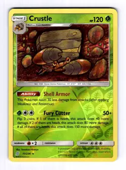Crustle SM - Unified Minds #11 (2019) Rare Reverse Holo NM Pokemon - Image 1