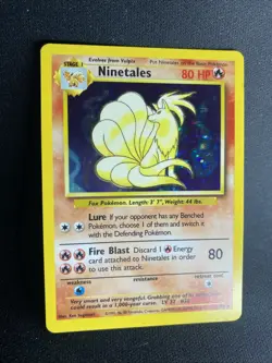 Pokemon TCG Base Set Ninetales Holo Foil Rare Card LP 012/102 - Image 1