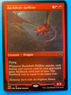 MTG 1x FOIL ETCHED Backdraft Hellkite # 449 Double Masters 2022 Magic the x1 NM - Image 1