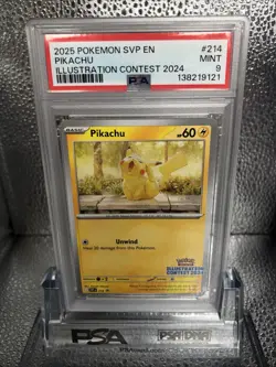 2025 Pokemon SVP Pikachu Illustration Contest 2024 #214 PSA 9 - Image 2