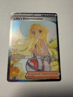 Pokemon Full Art Lillie’s Determination Special Illustration Rare 184/132 Mega - Image 1