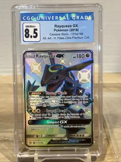 Pokemon TCG Rayquaza GX 177a/168 Alternate Art Hidden Fates CGC 8.5 Shiny - Image 2
