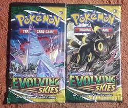 Pokemon Evolving Skies Booster Pack Set of 2 Sword & Shield TCG Factory Sealed - Image 1