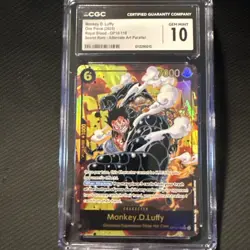 2025 One Piece OP10 EN Monkey D. Luffy Alternate Art #118 CGC GEM MINT 10 - Image 1