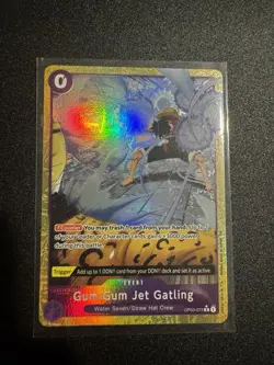 One Piece CCG Pillars of Strength Foil Rare Gum-Gum Jet Gatling #OP03-072 - Image 1