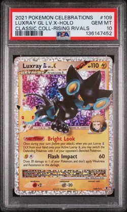 2021 POKEMON CELEBRATIONS CLASSIC COLL #109 LUXRAY GL LV.X-HOLO PSA 10 - Image 1
